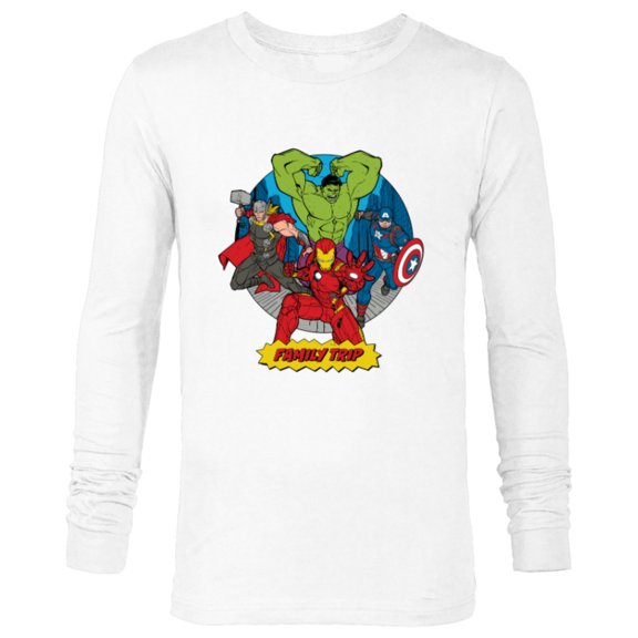 Marvel Avengers City Scene Super Hero Family Trip - Long Sleeve T-Shirt for Men - Customized-White