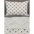 thumbnail image 3 of Cat Comforter & Sham Bedding Set, Classical Checkered Pattern with Cat Kitty Dog Paws Footprints Geometrical Design, 3 pcs Duvet Set Microfiber Filling Quilt, 5 Sizes, Cream Black, by Ambesonne, 3 of 4