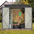 thumbnail image 5 of 6x4 ft Black Outdoor Tool Shed, All-Weather Resistant Storage Shed for Garden, Backyard, Lawn & Patio, 5 of 12
