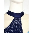 thumbnail image 3 of Zaldita Women's Figure Ice Skating Dress Long Sleeve Shiny Rhinestones Lyrical Dance Dresses Navy Blue S, 3 of 5