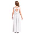 thumbnail image 2 of Oyolan Robe Longue d'Été pour Fille, Dos Nu, Maxi, Mariage, Fête, Concours, Robe de Bal, Blanche, 10, 2 of 7