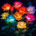 thumbnail image 1 of Luces solares para jardín BOMIER, paquete de 4, cambio de color, impermeables, 1 of 6