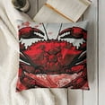 thumbnail image 3 of Crabs Pillow Sham, Astrology Themed Illustration of a Crab Representing Cancer Zodiac Sign Art Print, Decorative Standard King Size Printed Pillowcase, Red Black, 3 of 5