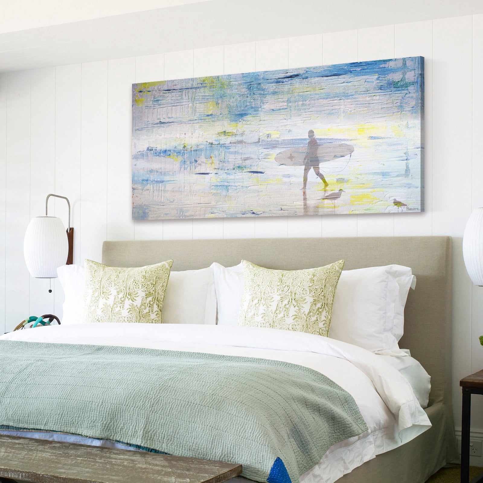 "Surfing Shadows" Painting Print on Wrapped Canvas