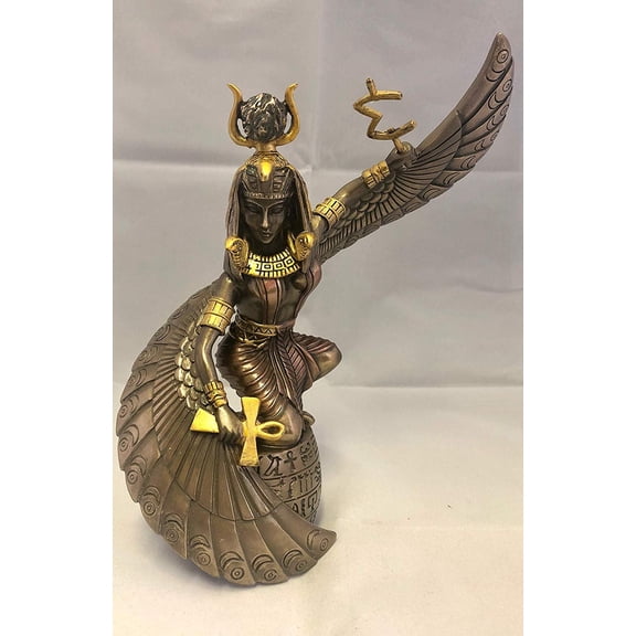 Amazing GiftImpact Egyptian Goddess Mother Isis Ra Holding Ankh Figurine 9" H Decorative Statue
