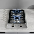 thumbnail image 4 of 12 in. Gas Cooktop in Stainless Steel with 2 Burners, Gas Regulator and LP Kit, 4 of 10