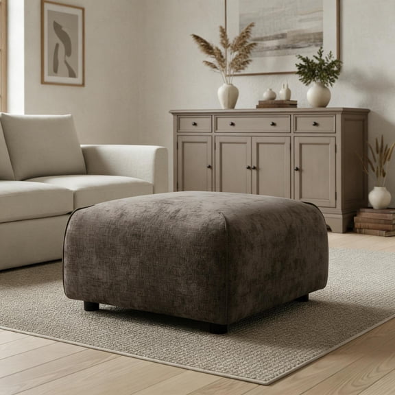 Christopher Knight Home 29.75" Modern Square Ottoman, Accent Extra Seating Footrest, Brown