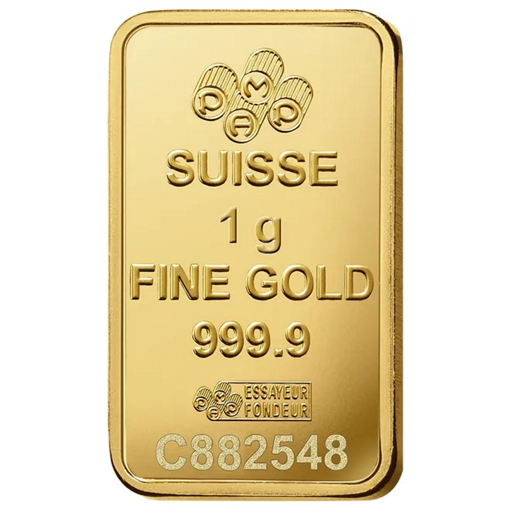 PAMP Suisse Rosa 1 gram .9999 Gold Bar - Sealed Assay Card