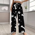 thumbnail image 2 of Paw Print Pajama Pants Comfortable Elastic Waist Pajamas Fashion Sleepwear Bottoms Plus Size Homewear, 2 of 6