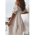 thumbnail image 5 of Women'S Summer Lantern Sleeves Ruffled Off Shoulder A-Line Dresses Apricot XXL, 5 of 9