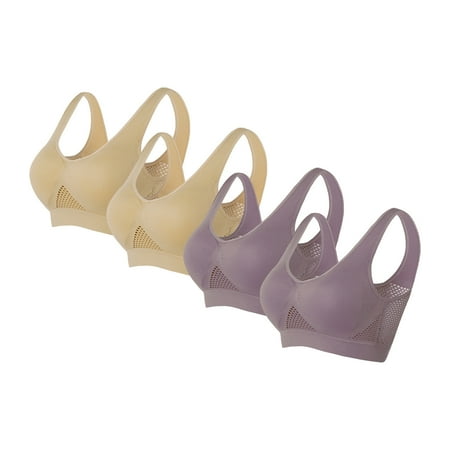 Bigersell No Wire Push up Bras for Women Clearance Women Seamless Sports Bra Wirefree Yoga Bra with Removable Pads Balconette Bra Style F-888 Multicolor 5XL