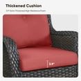 thumbnail image 5 of Planntonneo Outdoor Swivel Gliders Chair Set of 2, Patio Wicker High Back Swivel Rocker Chair with Red Cushions for Balcony Deck Porch, 5 of 10