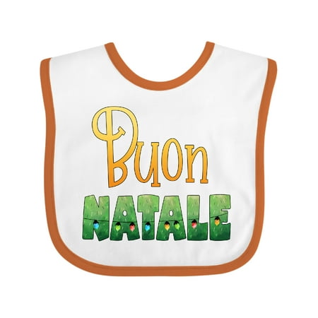 

Inktastic Buon Natale- Christmas Tree Lights Gift Baby Boy or Baby Girl Bib