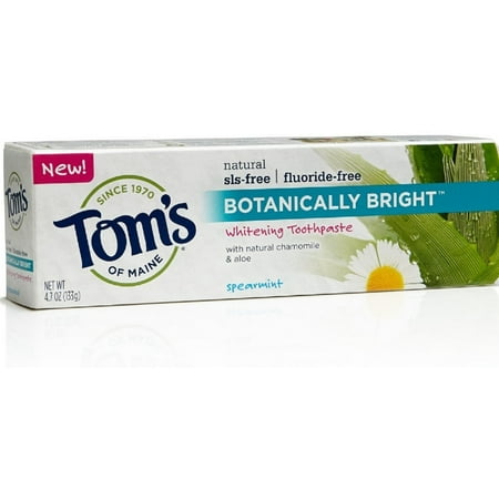 Tom's of Maine Botanically Bright Whitening Toothpaste Spearmint, 4.7