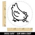 thumbnail image 2 of Cartoon Chicken Hen Pecking Ground Self-Inking Rubber Stamp Ink Stamper - Fuchsia Ink - Small 3/4 Inch, 2 of 7