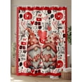 thumbnail image 4 of Fsddascl Valentine's Shower Curtain Set - Extra Long 72" x 96" Washable Bathtub Curtain with 12 Hooks, Pink Red Gnomes Love Black Watercolor Waterproof Fabric Stall Shower Curtains for Bathroom, 4 of 6