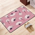 thumbnail image 3 of DouZhe Retro Pink Asian Hand Fans Rugs Doormat, Non-Slip Machine Washable Carpets Floor Door Mat , 36" x 24", 3 of 6