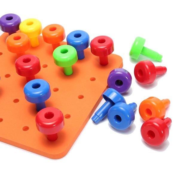 Juego de 30 piezas de tablero de clavijas Montessori, juguete de motricidad fina para niños pequeños, tablero de clavijas para niños de 4 años en edad preescolar, mesas de juego para niños de 5 a 10