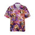 thumbnail image 2 of Camisa hawaiana con estampado 3D de perro y pizza divertida para hombre, camisas de verano con solapa, blusas de manga corta a la moda, blusas de gran tamaño con botones, 2 of 5