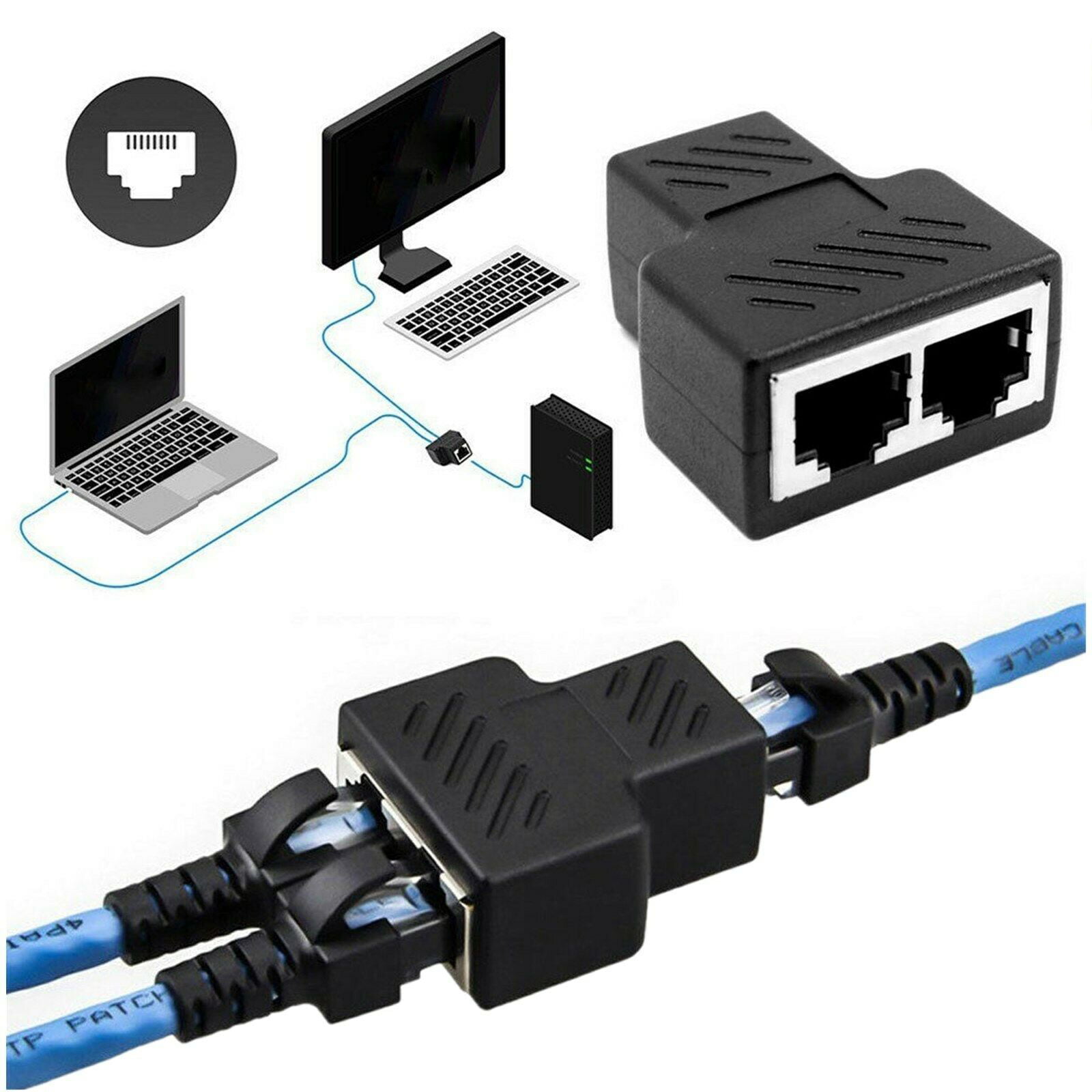 Buy RJ45 Splitter Connector Adapter, EEEkit USB to RJ45 Port Dual .