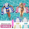 thumbnail image 1 of Lit Flottant Gonflable en PVC Matelas de Piscine Pliable Lit de Plage Extérieur, 1 of 7
