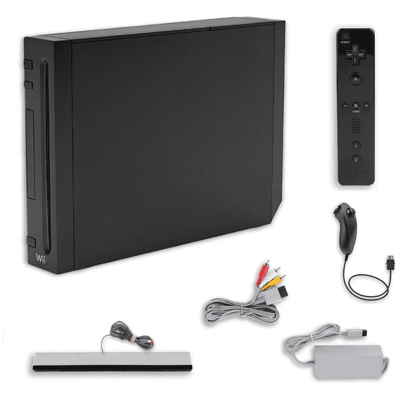 Pre-Owned Nintendo Wii Console Game Console with Retrofam Remote Black