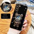 thumbnail image 1 of Funda de teléfono chapada con soporte de oso espacial de arena movediza para Samsung Galaxy S21 S20 FE Note 20 10 Pro S23 S22 Ultra S10 Plus Lite Fivean unisex, 1 of 2