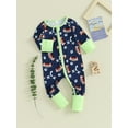 thumbnail image 3 of Bagilaanoe Newborn Baby Girl Boys Fall Jumpsuit Print Long Sleeve Bodysuit 3M 6M 12M 18M Infant Zip Up One Piece Romper, 3 of 9