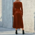 thumbnail image 6 of Lindreshi Fall Dresses for Women 2025 Homecoming Dresses Women's Long Wleeve V Neck Temperament Slim High Waist Gloves Retro Dress Dress, 6 of 6