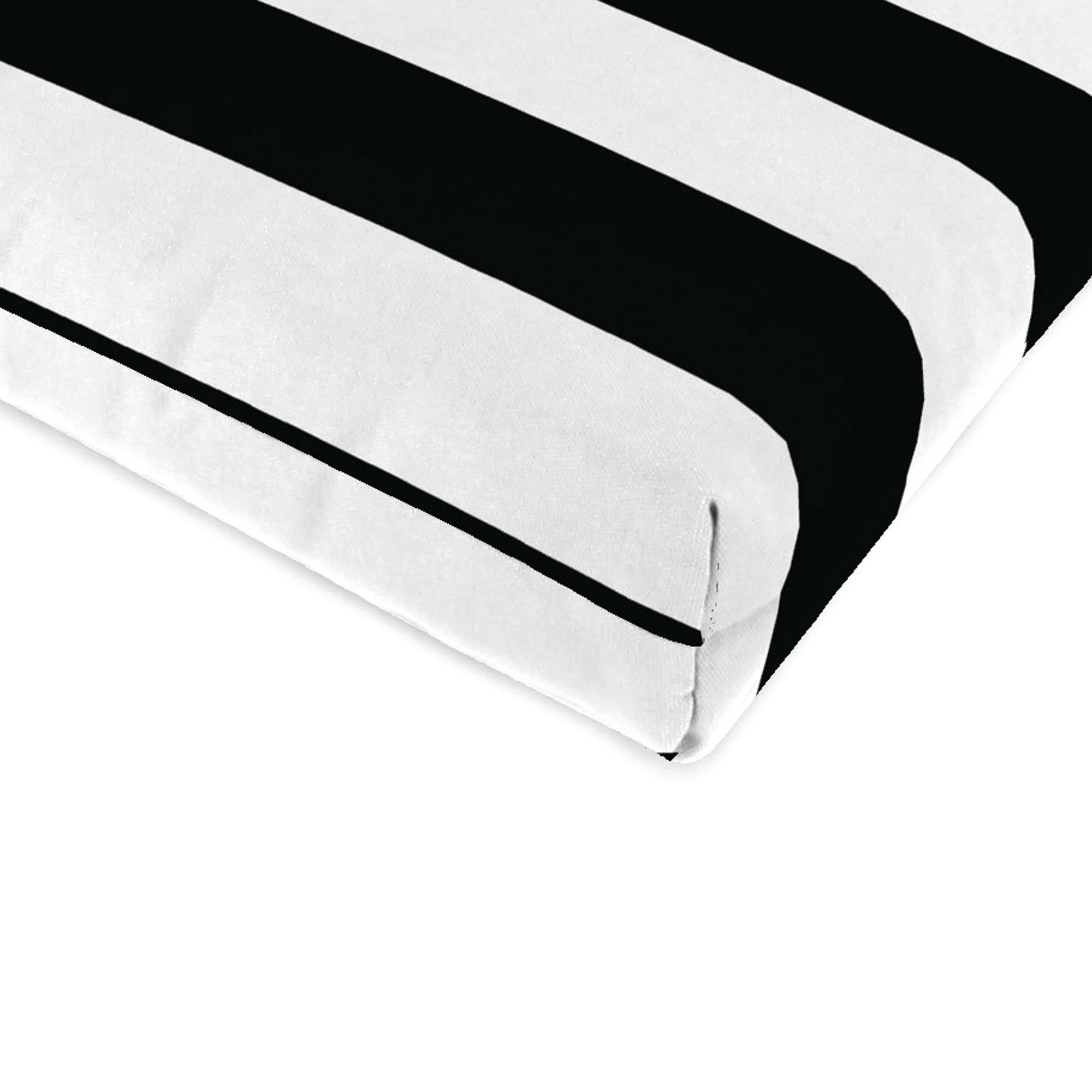 Jordan Manufacturing 45.5" x 23" Awning Onyx Black Stripe Rectangular Outdoor Chair Cushion with Ties