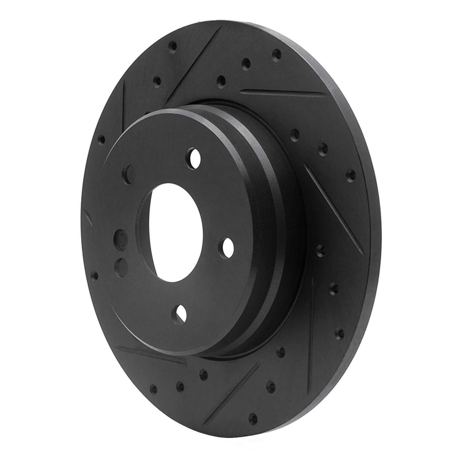 Dynamic Friction Company 633-63037L DFC Brake Rotor - Drilled And Slotted - Black