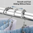 thumbnail image 6 of Siaomo Shower Curtain Rings Hooks, Premium Stainless Steel, Rustproof, Easy Glide, for Bathroom Shower Rods Curtains - Double Hooks-Set of 12, Chrome, 6 of 10