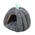 thumbnail image 2 of Nido para gatos semicerrado, acogedor, con forma de calabaza de invierno, colchón para mascotas Gris oscuro, 2 of 8