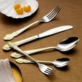 thumbnail image 4 of HOMEHUT 40-Pieces Flatware Set - Gold Cutlery Set Service for 8 People, 18/10 Premium Stainless Steel Silverware Cutlery, 24 Karat Gold-plated, 254G, 4 of 8