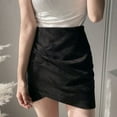 thumbnail image 2 of XIAONU Womens Suede Mini Skirt Soft Draped Trendy Skirts Elegant Casual Party Workout Warp Skirt, 2 of 4