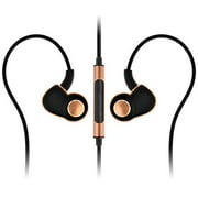 SoundMAGIC Aux in Ear Earbuds Earphones, 3.5mm Wired Headphones Ergonomic Comfort-Fit, Volume Control & Built-in Microphone Compatible with iPhone/Android/MP3/MP4/Pad PL30+C Gold+Black