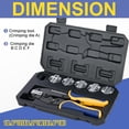 thumbnail image 3 of 6-piece crimping tool set - for heat-shrink tube, insulated nylon, non-insulated, terminal wire tails, open barrel terminals, solar connectors ratchet crimping tool, 3 of 4
