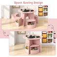 thumbnail image 3 of OLAKIDS Toddler Table and Chair Set with 4 Storage Stools, Wooden Flower Shaped Nesting Table with Blackboard Drawers, Children Multi-Activity Table for Art Crafts Draw Read Boys Girls 3+, 3 of 9