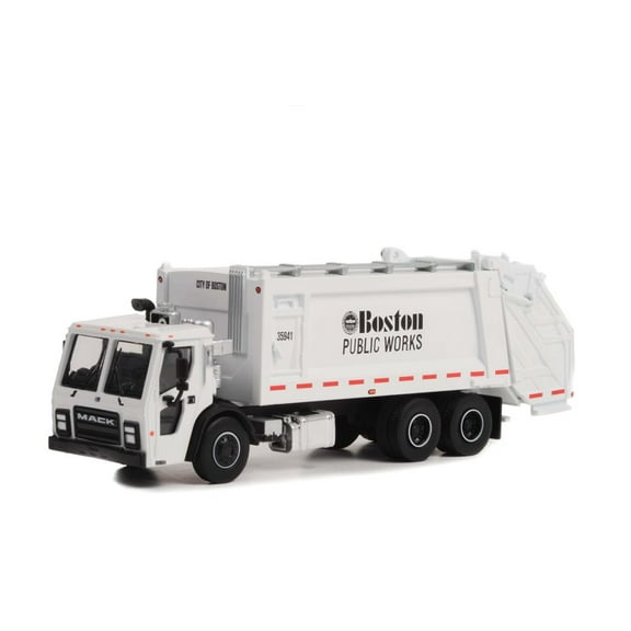 2020 Mack LR Rear Loader Refuse Truck, White - Greenlight 45160C - 1/64 Scale Diecast Car