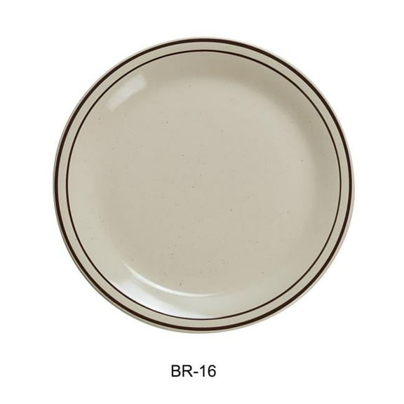 China Brown Speckled Plate, American White - 10.5 in. - Pack of 12