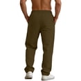 thumbnail image 3 of CCRFTGI Men's Pants Workout Big and Tall Hiking Pants Active Elastic Drawstring Mens Joggers Outdoor Travel Sweatpants with Pockets Brown L, 3 of 6
