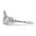 thumbnail image 4 of 14K White Gold Ring Band Themed Polished Claddagh, Size 9, 4 of 5