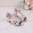 thumbnail image 1 of KEINXS Sparkling Princess High Heel Shoes - Girls Shoes with Rhinestone Embellishment  Breathable Lightweight Design  Open Toe  Perfect for Wedding Party Banquet  Dressy Occasions and Spe, 1 of 6