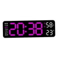 thumbnail image 2 of Tnarru Wall Decor Clock Modern Digital Wall Clock, Automatic Brightness Dimmer, Home Decor Week LED Wall Clock Desk Clock for Kitchen rose red light white, 2 of 8