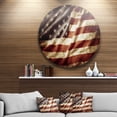 thumbnail image 2 of Designart 'American Flag' Disc Contemporary Circle Metal Wall Art, 2 of 5