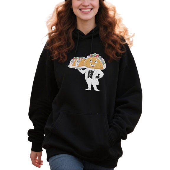 Unique Taco Design Hoodie for Men and Women, Unisex Pullover Hooded Sweatshirt, Comfortable Cotton Poly Blend, Casual Streetwear Outfit
