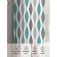 thumbnail image 6 of Cyan Turquoise Grey Sheer Curtains 108 Inches Long 2 Panels Medieval Print Light Filtering Semi Sheer Window Curtains Drapes for Bedroom Living Room 52"x108"x2, 6 of 7
