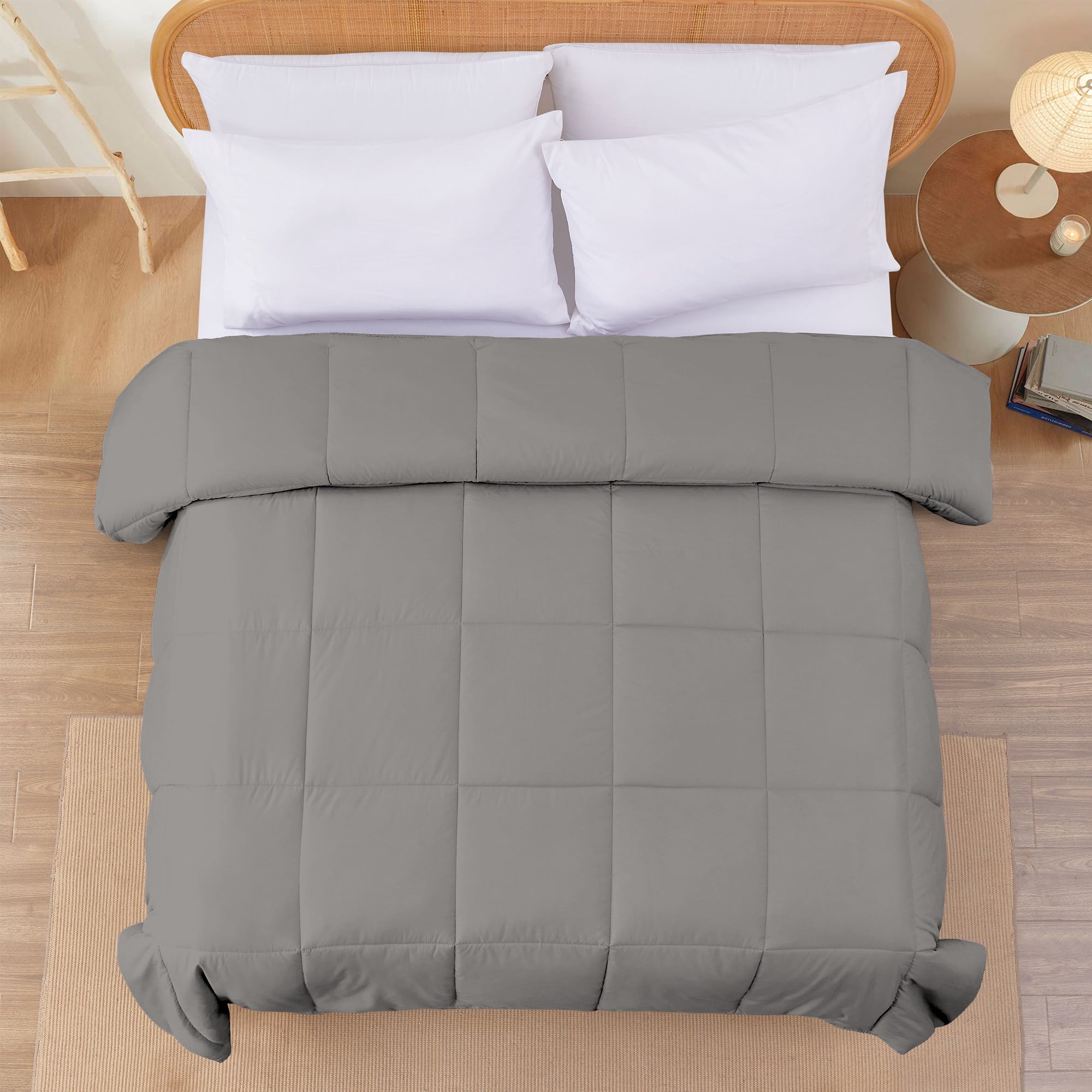 Modern Threads Reversible Charcoal & Misty Rose All-Season Down Alternative Adult Bed Comforter, Queen