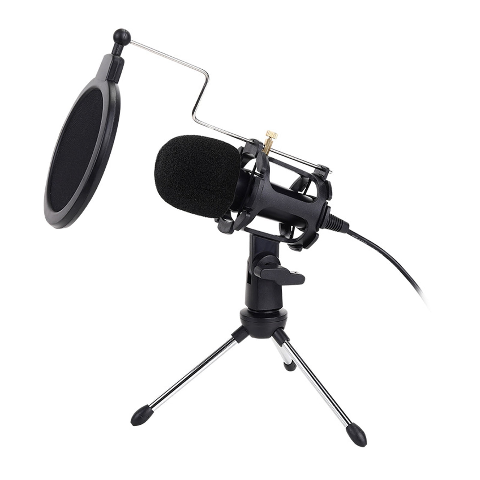 Professional Quality Condenser Mic Set with Stand for Karaoke Recording Broadcasting Compatible for Multiple Devices