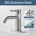 thumbnail image 5 of Xwlshop Brushed Nickel Bathroom Faucet, Single Handle One Hole Sink Faucet with 3-Hole Deck Plate, Stainless Steel for Vanity, 5 of 5